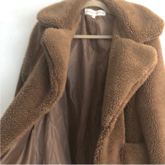 SEBBY (sold out) Brown Teddy Coat Faux Shearling Jacket Medium - Picture 3 of 4